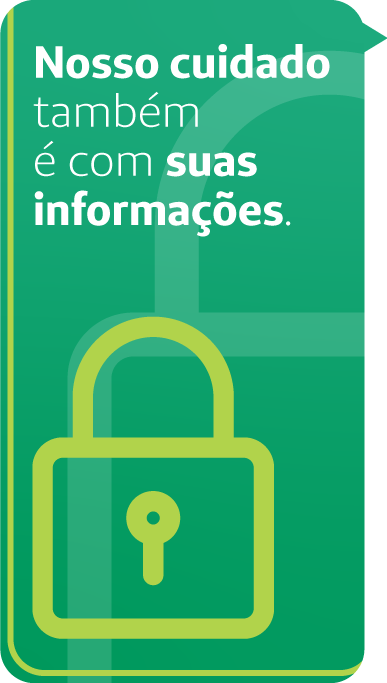 banner com texto nosso cuidado também é com suas informações